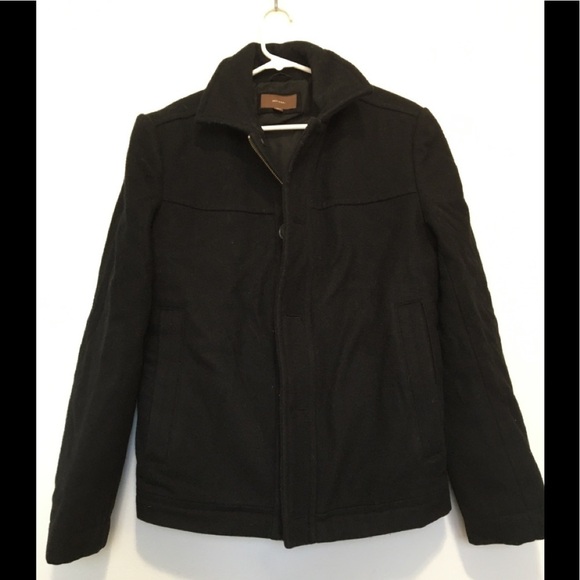 Merona Men’s Wool Black Pea Coat S - Picture 1 of 7